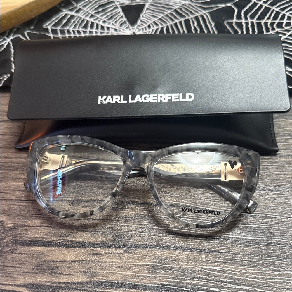 Karl Lagerfeld Translucent Gray Men's Glasses